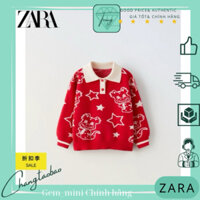 Zara Auth Áo khoác len trẻ em 5-6 tuổi 116cm len nữ polo đỏ