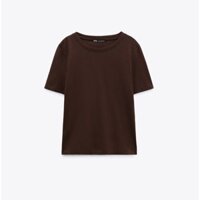 ZARA AUTHENTIC ( Có ảnh thật ) Áo thun cổ tròn Zara màu nâu size S