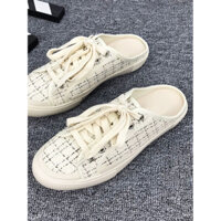 [ZARA] GIÀY MULE THỂ THAO HỞ GÓT DẠ TWEED