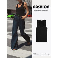 Zara2025 Mùa Xuân Sản Phẩm Mới Nữ Slim-fit Flat Needle Basic Vest Top 3471107