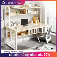 ZEN bàn học có kệ thiết kế phong cách hiện đại, bàn học mặt gỗ MDF dễ lau chùi, khung sắt sơn tĩnh điện chắc chắn