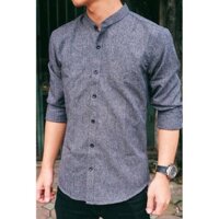 [zenistore] Áo Sơ mi nam  cổ tàu màu ghi xám- SMTD [ thời trang nam]