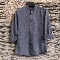 [zenistore] Áo sơ mi nam cổ tàu màu ghi xám [ thời trang nam] SMTD