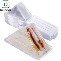 Zenithem 100 Chiếc Hộp Đóng Gói Bánh Sandwich Dùng Một Lần, Thiết Kế Nắp Tích Hợp Hộp Đựng Bánh Sandwich Tam Giác, Lát Hộp Bánh Phô Mai Nhựa Trong Suốt Giá Đỡ Bánh Sandwich