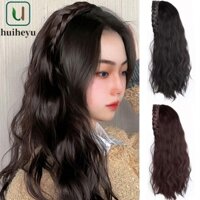 Zenithem Nửa Đầu Tóc Giả, Băng Đô Quấn Đầu Xương Cá Lông Tơ Tổng Hợp Tóc Giả, Kẹp Thời Trang Trong Xoăn Tóc Dài Sóng Băng Đô Tóc Giả Nữ