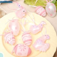 Zenithsync 30 Chiếc Trứng Phục Sinh Treo Mặt Dây Chuyền, Sơn Nhiều Màu Sắc Thỏ Gà Con Trang Trí Trứng, Trứng Phục Sinh Hộp Quà Tặng Nhựa DIY Thủ Công Mô Phỏng Mặt Dây Chuyền Trứng Quà Tặng Tiệc Ngày Lễ