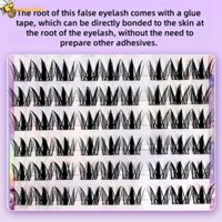 Zenpulse Lông mi giả tự dính, Lông mi giả không có keo uốn cong ngọt ngào, Mắt truyện tranh thời trang DIY Cụm mềm Lông mi giả trang điểm
