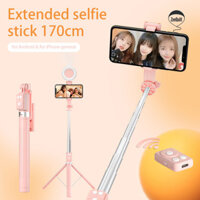 Zenquilt-1 Bộ Chân Đế Selfie Điều Khiển Từ Xa Xoay 360 Độ 1.7 Mét Đèn LED Ring Light Selfie Stick Cho Du Lịch