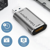 Zenquilt-video Capture Card 4K Phát trực tiếp Hợp kim nhôm USB 3.0 sang HDMI Tương thích Bộ chuyển đổi ghi trò chơi bên ngoài cho Windows cho Android cho Mac OS