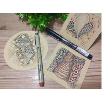 Zentangle Phong Cách zentangle Tranh Giấy Gạch Giấy Nâu Gạch Phục Hưng Cuộn Dây Tranh Vẽ Tay Mandala Giấy Vẽ