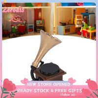 Zerodis 1:12 Nhà Búp Bê Máy Quay Đĩa Vintage Thu Nhỏ Máy Hát Trang Trí Nhà Búp Bê