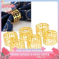 Zerodis 6 Chiếc Khăn Ăn Bộ Vòng Mạ Điện Vàng Rỗng Nhẫn Khóa