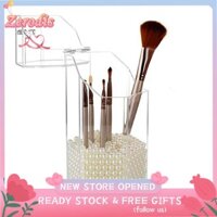 Zerodis Hộp đựng cọ trang điểm bằng nhựa trong suốt ZJchao có nắp đậy kín tiết kiệm không gian và tổ chức đa chức năng
