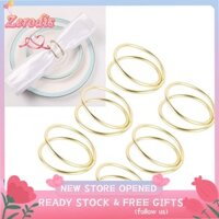 Zerodis Nhẫn khăn ăn xoắn ốc Mạ vàng mờ Ngăn chặn bàn phai màu cho tiệc cưới