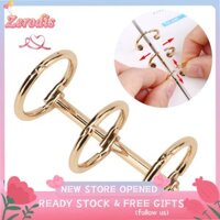 Zerodis Nhẫn Tnfeeon 3 lỗ Kim loại có thể tái sử dụng DIY Tài khoản tay Giấy Vòng ràng buộc lá lỏng lẻo Snap Split Bản lề cho nhật ký du lịch Album ảnh gai Lược (Màu vàng kim)