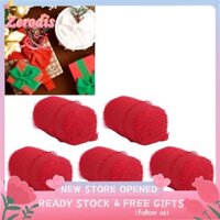 Zerodis Ruy băng voan đỏ thủ công 5 cuộn để cắm hoa