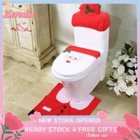 Zerodis Tấm lót bồn cầu hình ông già Noel để trang trí nhà trang trí Giáng sinh