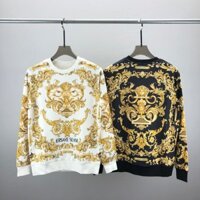 ZFW8 VERSA#CE Autumn and Winter New round Neck Sweater Classic Printing Palace Style Baroque Casual Printing