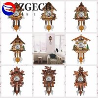ZGECB Đồng hồ cổ điển con lắc gỗ ZGECB, Đồng hồ treo tường gỗ tháp rừng im lặng, Nghệ thuật thủ công Họa tiết thực tế 3D Chiming Vintage 3D Chiming Đồng hồ phòng ngủ