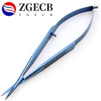 Zgecb Kéo Corneal Extra Sharp Thẳng / Cong Speculums Kéo Nha Khoa Tay Cầm Tròn Mí Mắt Dụng Cụ Mắt