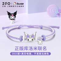 Zgo x Sanrio Kuromi S925 Vòng Tay Bạc Cho Nữ Ánh Sáng Luury Trang Bị Quà Tặng Sinh Nhật 6153
