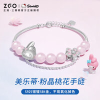 Zgo x Sanrio Melody Sterling 925 Vòng Cổ Bạc Cho Nữ Pha Lê Hoa Thời Trang Bạn Gái Quà Tặng Có Hộp 6095
