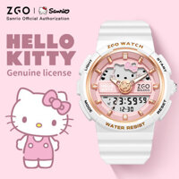 Zgox Hello Kitty Đồng hồ nữ sinh trung học cơ sở Sanrio Đồng hồ điện tử chống nước cho trẻ em 863