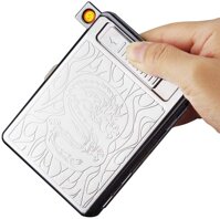 ZH Lighters Cigarette Case, Cigarette Box with Lighter Electronic, Full Pack 20pcs Regular Cigarettes USB Portable Rechargeable Flameless Windproof...