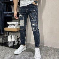 Zh [Sẵn Sàng] Quần Jean Hợp Thời Trang Mùa Thu Nam Quần Denim Lỗ Độc Đáo Slim Fit Phong Cách Hàn Quốc Rách Quần Chân Nhỏ Quần Legging Bút Chì
