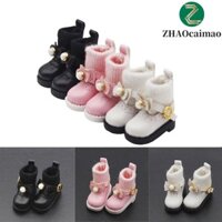 Zhaocaimao 1 Cặp 1 / 12 Bjd Doll Boots Nút Vàng Đáng Yêu Trẻ Em