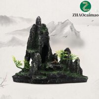 Zhaocaimao Bể Cá Rockery Trang Trí Núi Nhựa Bể Cá Trang Trí Cảnh Quan