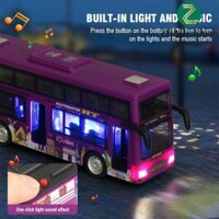 Zhaocaimao Double Decker Bus Model Ma sát Powered Quà tặng sinh nhật Đồ chơi bé trai