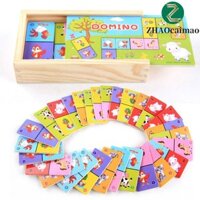 Zhaocaimao Gỗ Domino Khối Xây Dựng Bộ Ghép Hình Trẻ Em Đồ Chơi Phụ Trợ Tollder