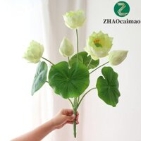 Zhaocaimao Hoa sen lụa Đạo cụ chụp ảnh thanh lịch Bể cá ao