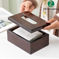 Zhaocaimao Hộp đựng khăn giấy để bàn giả gỗ óc chó Phòng ngủ thương mại