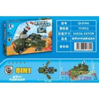 ZHEGAO QL0166 0166  THIẾT GIÁP 001 COMBAT DI ĐỘNG CHARIOT 8IN1 bộ đồ chơi xếp lắp ráp ghép mô hình Swat Special Force POWER Đặc Nhiệm 711 khối