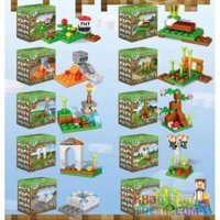 ZHEGAO QL0572 0572  CƠ SỞ TRANG TRẠI SINH THÁI bộ đồ chơi xếp lắp ráp ghép mô hình Minecraft CUBE WORLD Game Xây Dựng