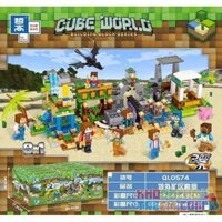 ZHEGAO QL0574 0574  KHẢO SÁT THUÊ BAO. bộ đồ chơi xếp lắp ráp ghép mô hình Minecraft CUBE WORLD Game Xây Dựng