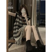 ZHELIHANGFEI Áo Dệt Kim Sát Nách Dáng Rộng Cắt Xẻ Kiểu Retro