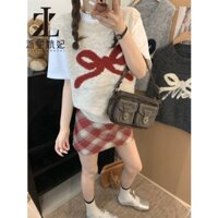 ZHELIHANGFEI Áo vest dệt kim nơ ngựa cổ tròn đa năng phong cách Hàn Quốc với khí chất đa năng