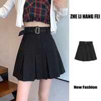 ZHELIHANGFEI Chân Váy Denim Đuôi Cá Xếp Ly Lưng Cao Thời Trang Nữ Quyến Rũ