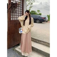 ZHELIHANGFEI Hàng dệt kim dài tay Mohair phong cách nhẹ nhàng