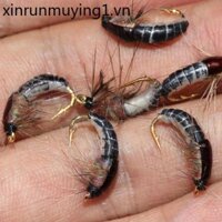 Zhenruo Worm Hook Crucian Cá Chép Cá Chép Cỏ Cá Chép Móc Barb Mồi Giả Bay Côn Trùng Mồi Bay Móc Câu Cá.