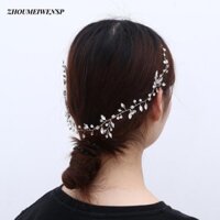 Zhoumeiwensp Kim Cương Giả Trang Sức Đồ Trang Trí Kẹp Tóc Handmade Đám Cưới Mũ Đội Đầu