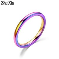 Zhu XIA vòng tròn màu sắc thép không gỉ thép titan vòng đơn giản mới cho nữ