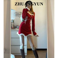 ZHUANGYUN Chân váy chân váy dài Vintage thời trang Xu hướng Korean MI22111201 9Z250228