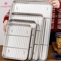 Zhuliye789  Khay nướng bánh bằng thép không gỉ có giá đỡ dây Bánh nướng BBQ Khay đĩa Lò nướng Giá nướng Brownie Nấu nướng Dụng cụ nướng Công cụ nướng đẹp