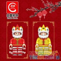 ZHUMO BLOCKS J1006 1006 J1007 1007 J1001 1001 J1002 1002 J1003 1003 J1004 1004 J1005 1005  MÚA SƯ TỬ VÀ HÌNH 2 bộ đồ chơi xếp lắp ráp ghép mô hình City Thành Phố