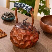 Zhushantang handmade rèn đồng ấm đun nước ấm đun nước bằng đồng ấm trà bằng đồng đỏ ấm trà hộ gia đình kung fu retro bộ trà ấm trà bằng đồng ấm đồng cổ