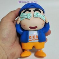 Zhuxaowan Crayon Shin-Chan Anime Hình, Kawaii Vui Chibi Maruko-Chan Mô Hình Búp Bê Giàu, Mô Hình Phòng Ngủ Sưu Tập Búp Bê PVC 13cm Shin-Chan PVC Mẫu Trang Trí Xe Ô Tô